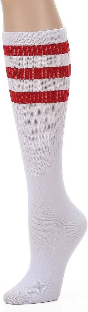 Leotruny Knee High Tube Socks: Over the Calf Retro Socks - Striped Tube Socks for Men Women | Amazon (US)