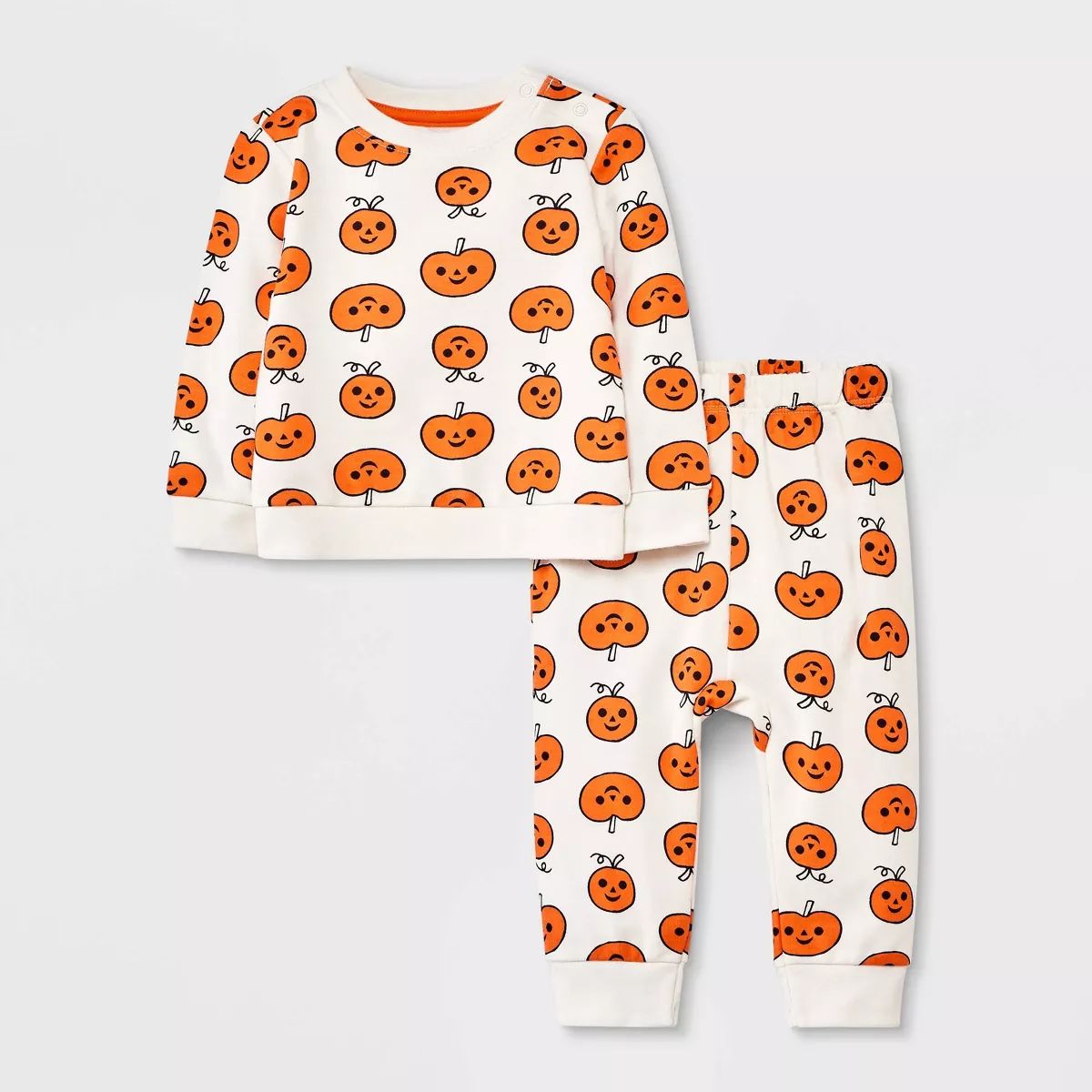 Baby Halloween Pumpkin Top & Pants Set - Cat & Jack™ Off-White | Target