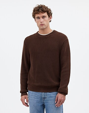 Cotton Shaker Stitch Crewneck Sweater | Madewell | Madewell