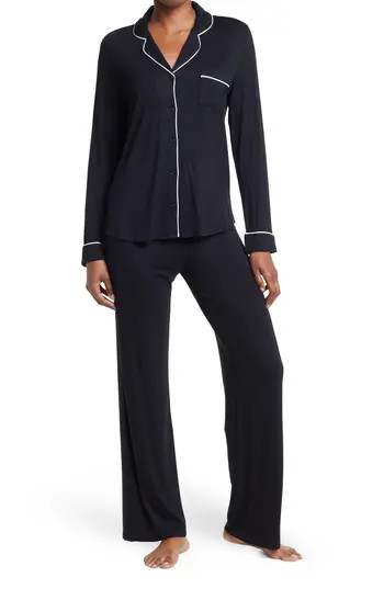 NORDSTROM RACK Tranquility Long Sleeve Shirt & Pants Two-Piece Pajama Set in Black at Nordstrom Rack, Size Small | Nordstrom Rack