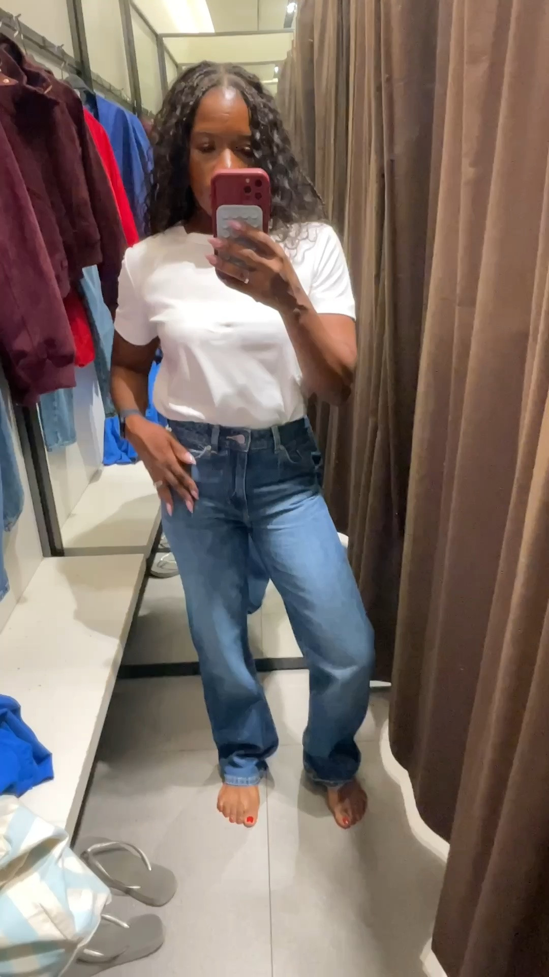 Love these jeans. No back gap and they fit so good. Wearing size 2 jeans and M top

#LTKootd #LTKOver40