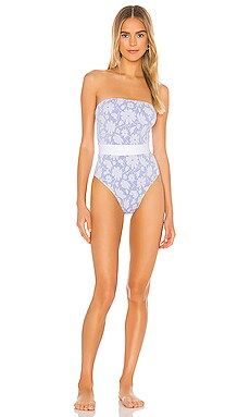 Tularosa Kensey One Piece in Blue Floral Stripe from Revolve.com | Revolve Clothing (Global)