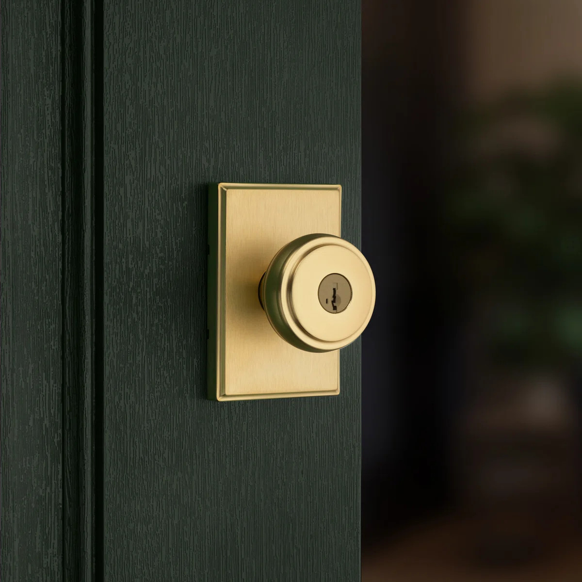 Sora Keyed Entry Knob w/ Rectangular Rose featuring SmartKey Security | Wayfair North America