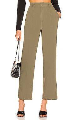 Bardot Maison Straight Leg Pant in Khaki from Revolve.com | Revolve Clothing (Global)