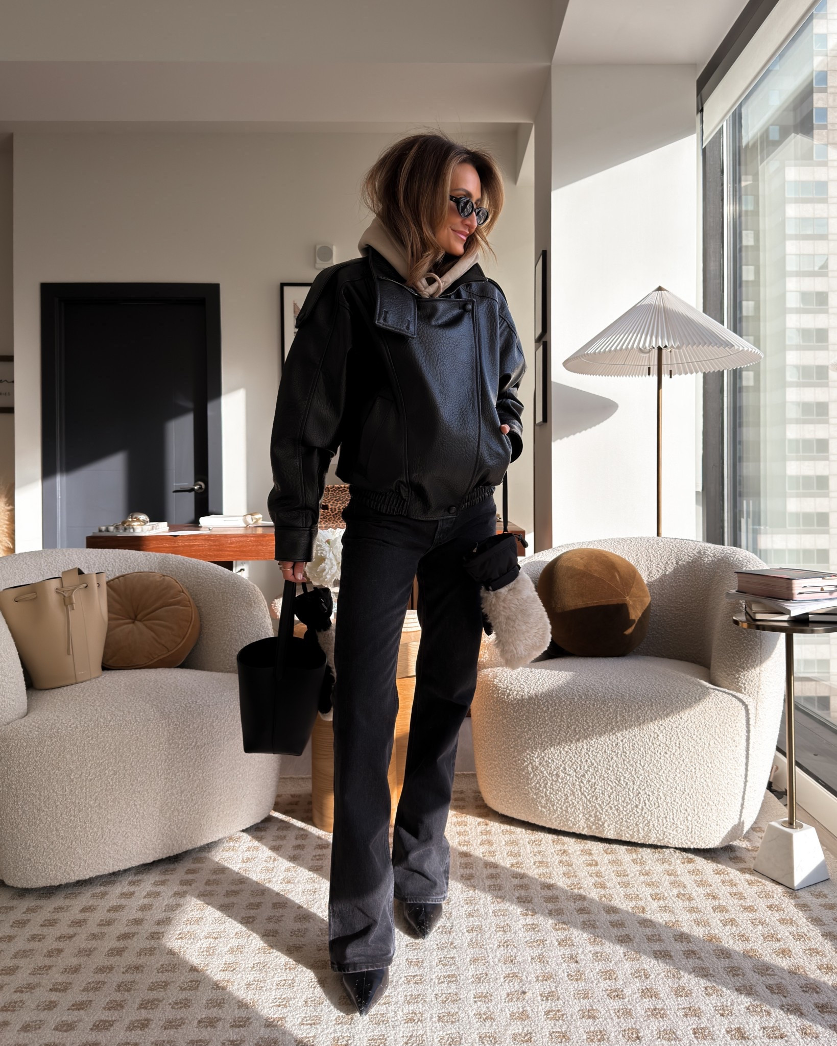 Layered jeans outfit I wore for running errands in the frigid day that was today! Size 25 on jeans, xs on jacket (fits oversized!) and xs on hoodie

#LTKSeasonal #LTKOver40 #LTKootd