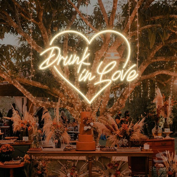 Drunk in Love Custom Neon Sign Wedding Decor, Neon Sign Custom Personalized Gifts, Wedding sign C... | Etsy (US)