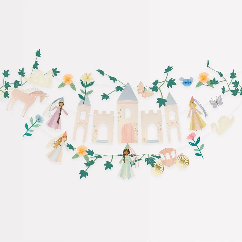 Meri Meri Princess Party Garland (pack of 1). Garland Length is 6'. Measures 10' Including Excess... | Etsy (US)