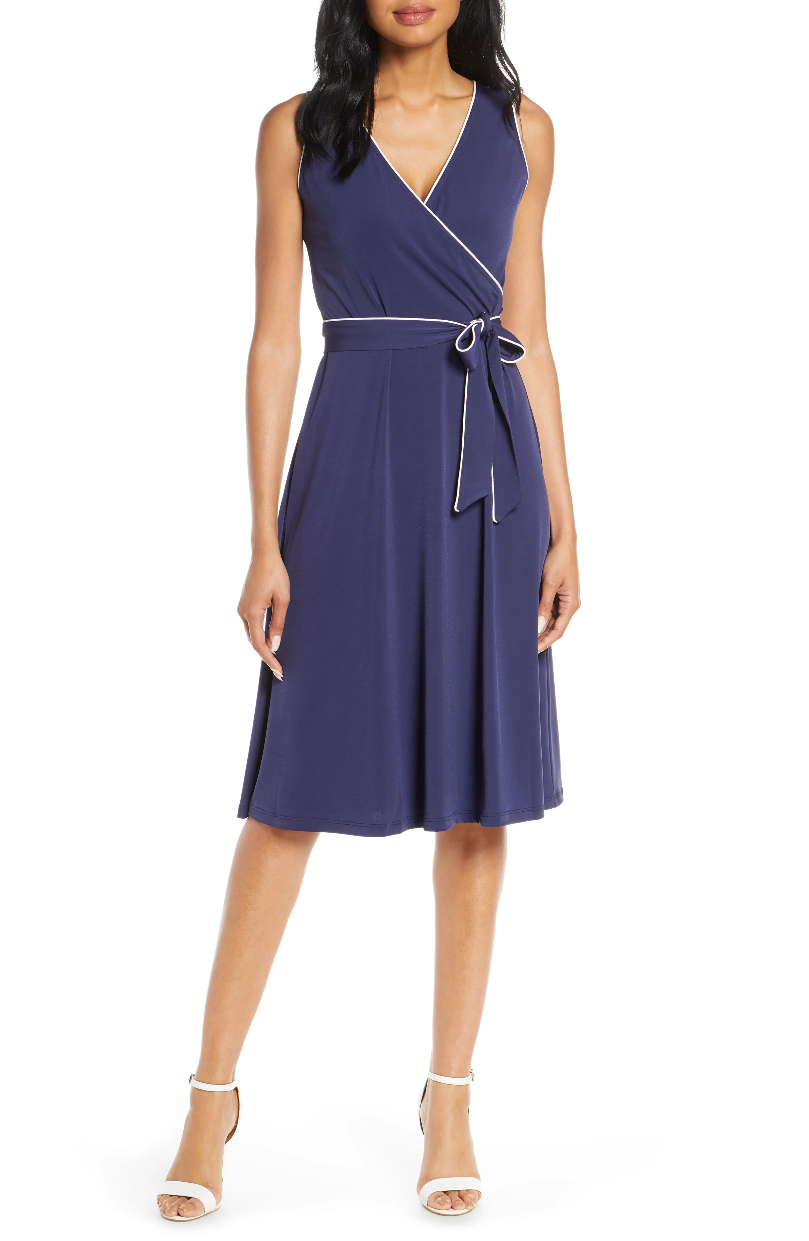 Justine Border Print Wrap Dress | Nordstrom