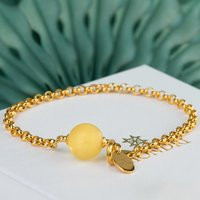 Yellow Baltic Amber Bracelet - 24K Gold Vermeil, Minimalist Design | Etsy (US)