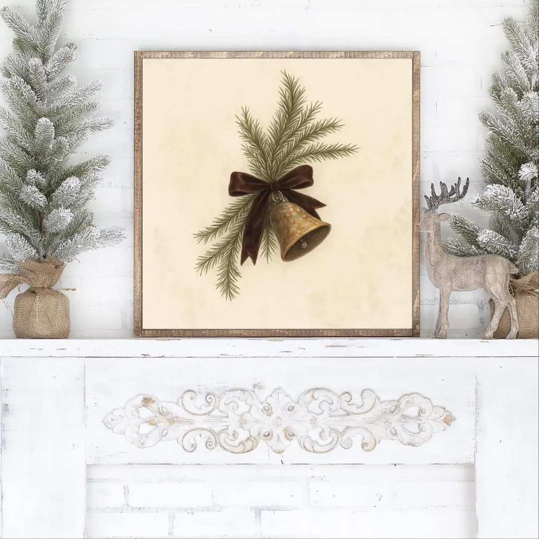 A Gentle Ring of Christmas Cheer Canvas Printed Sign - Etsy | Etsy (US)