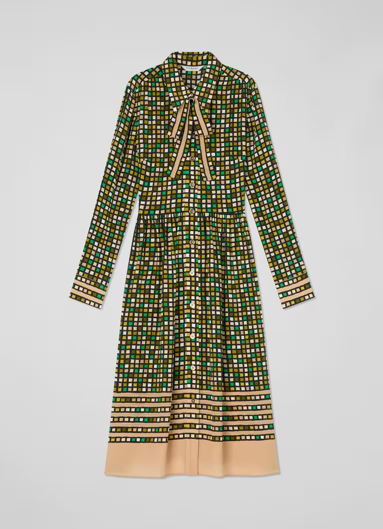 Ethel Green and Beige Geometric Shirtdress | L.K. Bennett (UK)