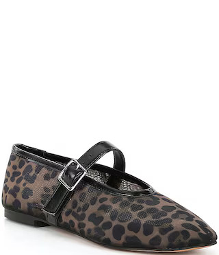 Steve Madden Dreaming Leopard Mesh Mary Jane Ballet Flats | Dillard's | Dillard's