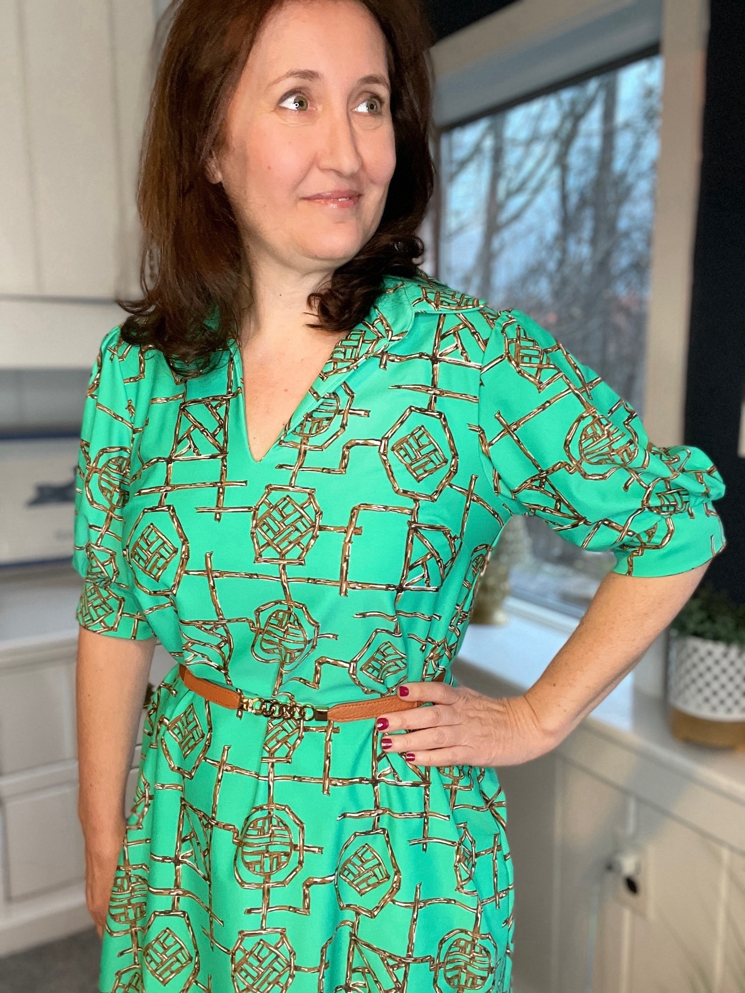 Resort wear
Runs large. Meant to be very roomy. I’m in a small here  
Decorative bamboo green 💚
Code THERESA15 for 15 percent off 

Vacation dress, vacation outfits, travel dress, wrinkle resistant dress, warm weather dress 

#LTKover40 #LTKplussize #LTKtravel