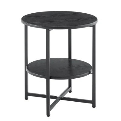 Small Round Side Table,2 Tiers Farmhouse End Table,Set Of 2Accent Tables For Small Spaces,Night Stands For Bedrooms Living Room,Coffee Tables With St | Wayfair North America