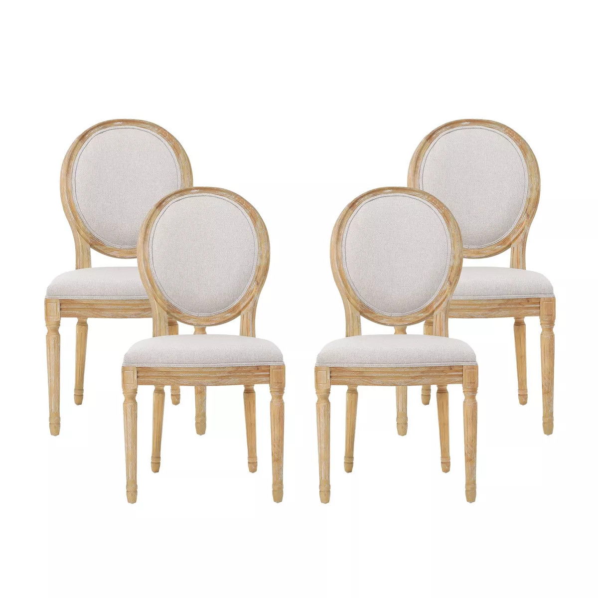 Set of 4 Phinnaeus French Country Fabric Dining Chairs - Christopher Knight Home | Target
