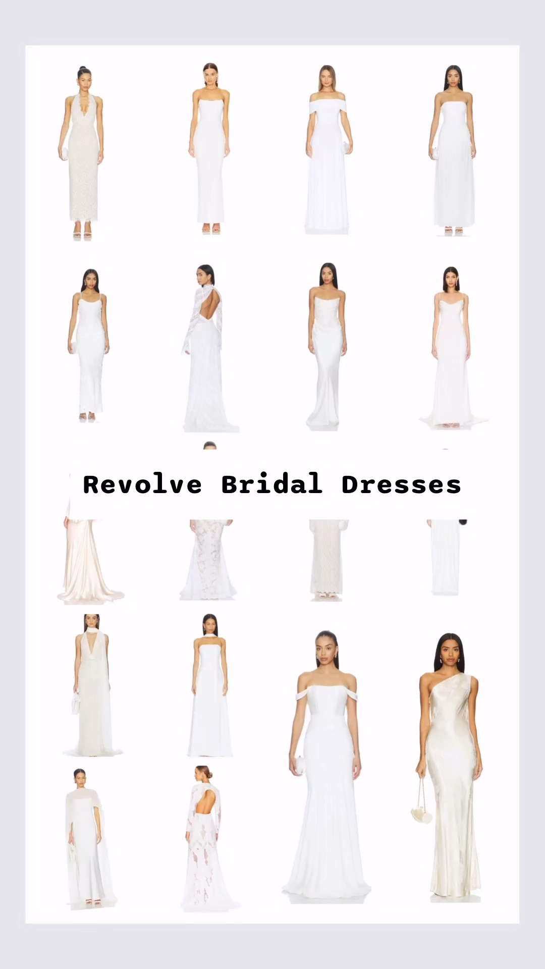 Simple white bridal dresses at Revolve. 

Reception dresses, bride wedding dresses, courthouse elopement dresses, long white dresses, minimalist wedding dresses, or micro wedding dresses.

#LTKWedding #LTKSeasonal