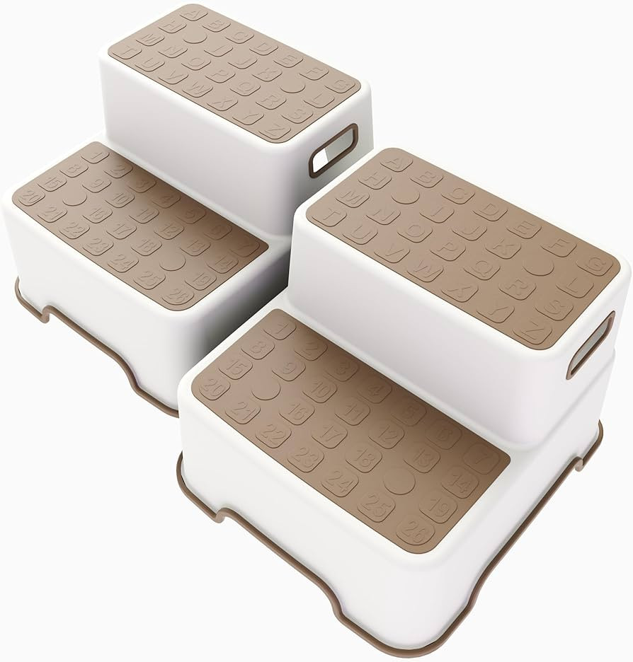 Toddler Step Stool for Bathroom sink, 2 Pack Step Stool for Kids, Plastic Potty Training Toilet S... | Amazon (US)