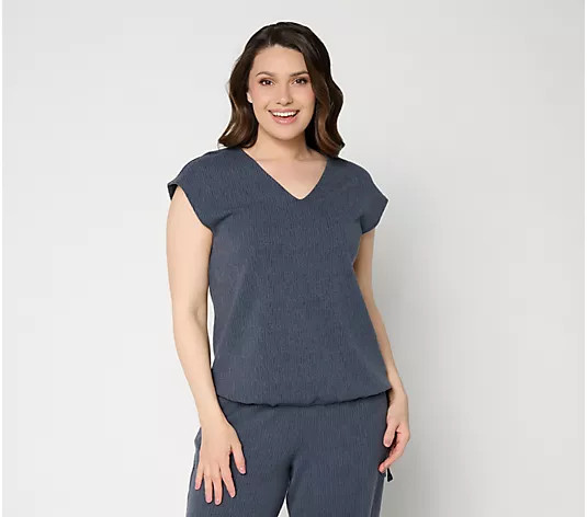 Peace Love World V-Neck Dolman With Drawstring Waistband - QVC.com | QVC