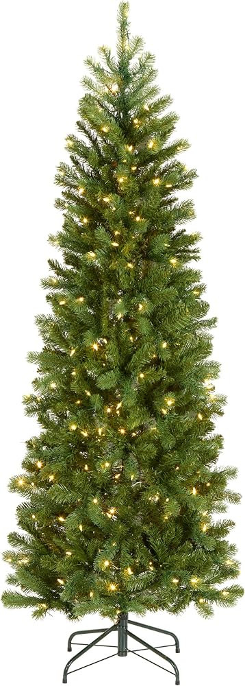 National Tree Company 6.5 ft Pre-Lit Downswept Douglas Fir Slim Artificial Christmas Tree, 300 LE... | Amazon (US)