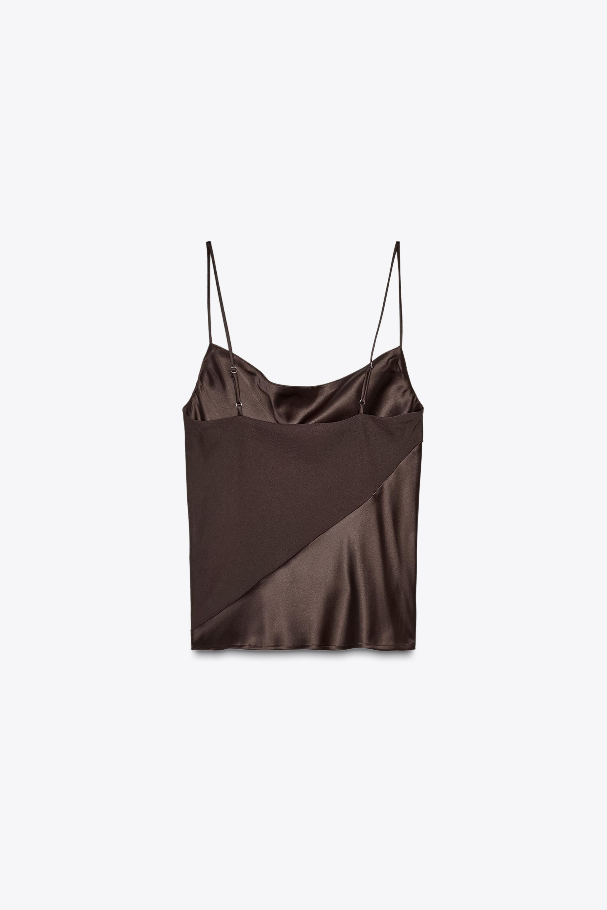 SATIN TRIM CAMISOLE TOP | Zara US