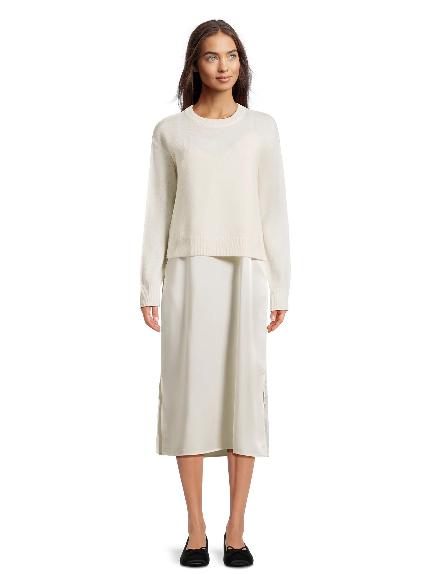 Time and Tru Women's Pullover Sweater Dress Set | Walmart (US)