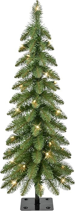 Puleo International 3ft Pre-Lit Alpine Pencil Christmas Tree | Amazon (US)
