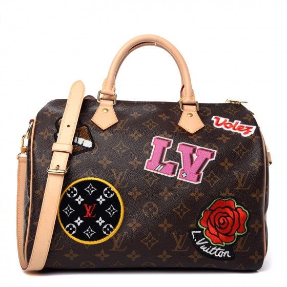 LOUIS VUITTON Monogram Patches Speedy Bandouliere 30 | Fashionphile