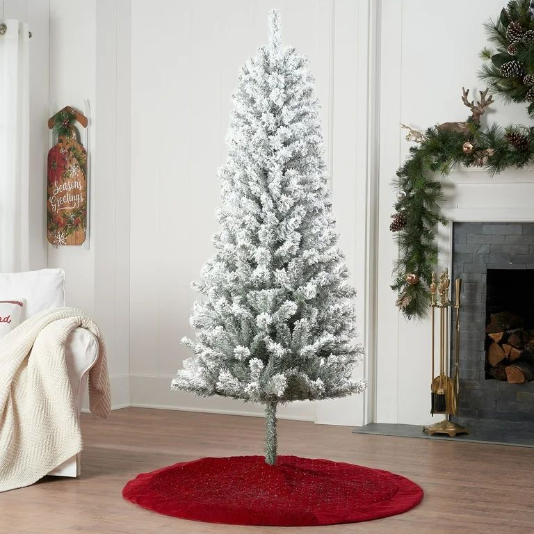 Holiday Time Un-Lit Snow-Flocked Pine Artificial Christmas Tree,6' | Walmart (US)