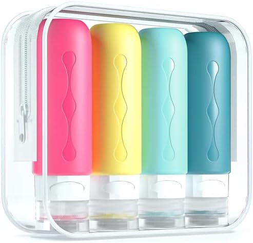 Gemice Travel Bottles for Toiletries, Tsa Approved Travel 3oz Size Containers with Clear Bag, BPA... | Amazon (US)