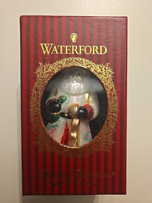 NEW! 2004 Waterford Holiday Heirlooms POINSETTIA SANTA Blown Glass Ornament RARE | eBay US