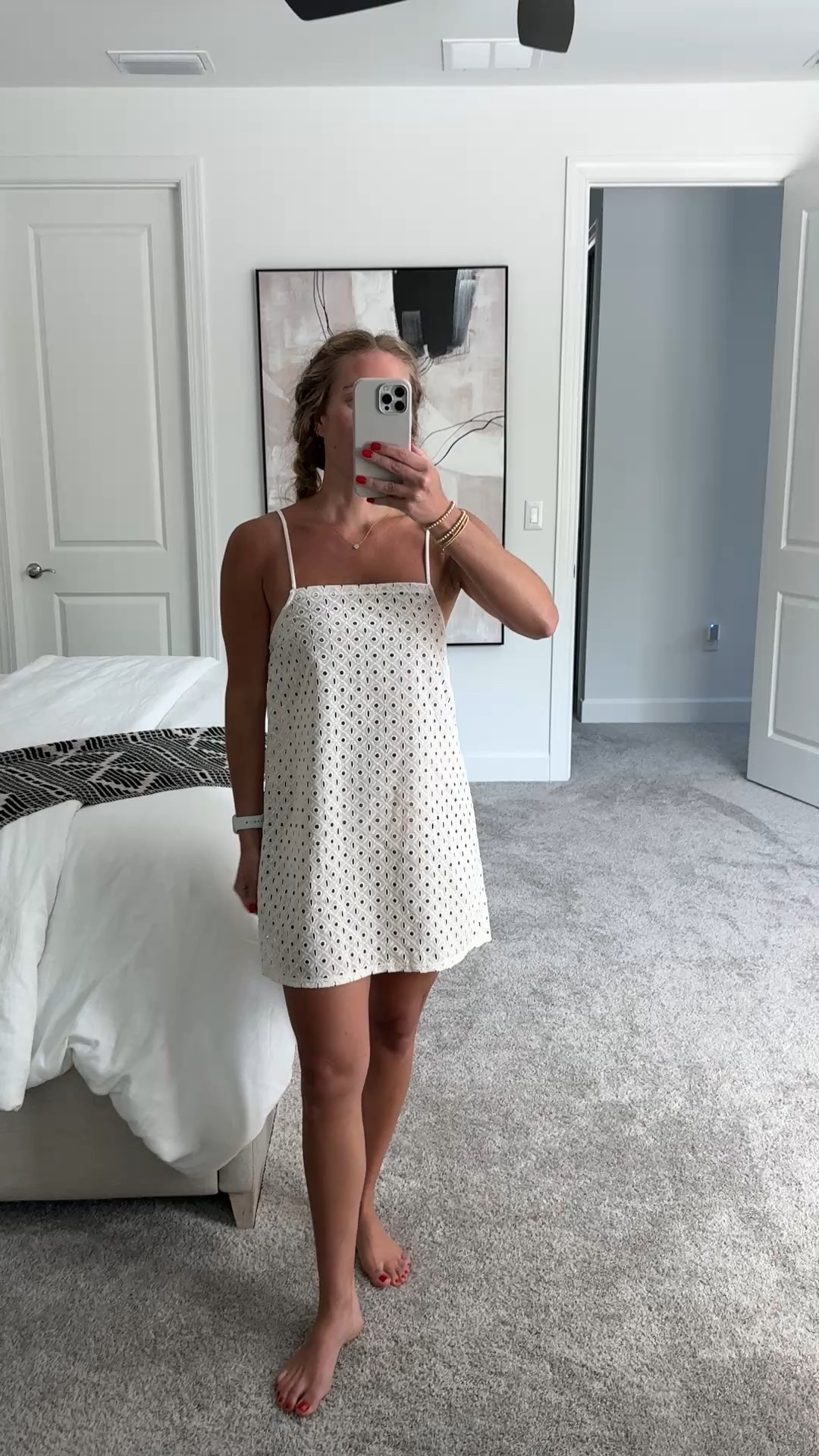 Vitamin A for target eyelet swim coverup dress, wearing size small 