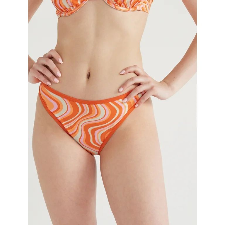 No Boundaries Junior’ Print High Leg Bikini Bottoms, Sizes XS-XXL | Walmart (US)
