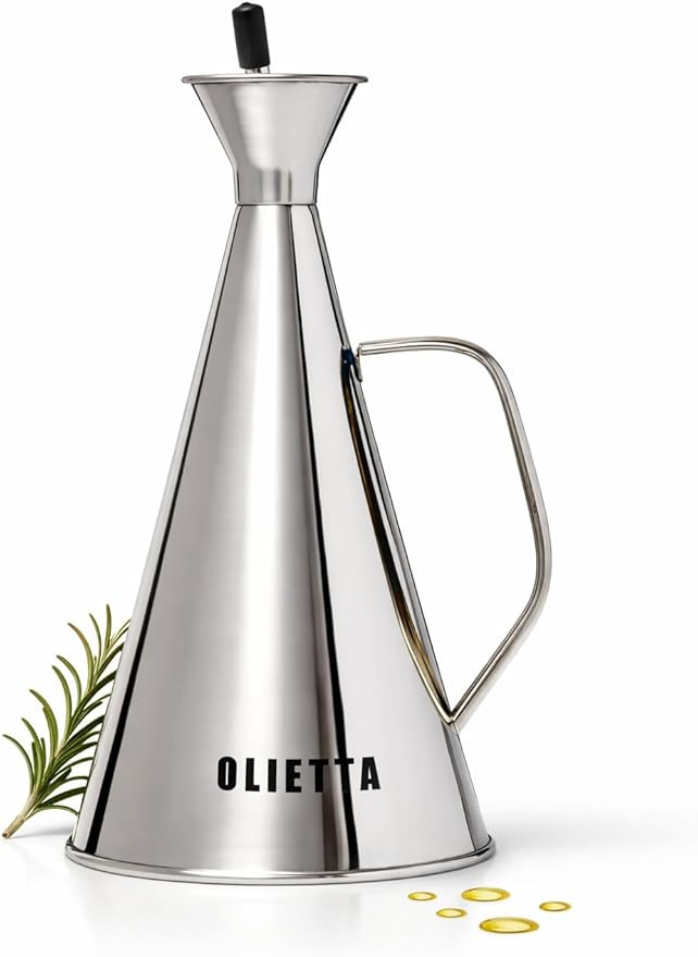 Olietta Olive Oil Dispenser Bottle Stainless Steel Non Drip Leak Proof No Mess Vinegar Pourer & K... | Amazon (US)