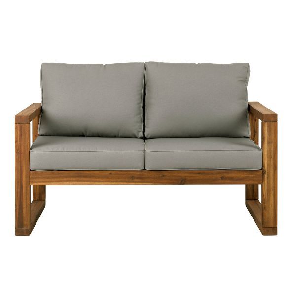 Open Side Love Seat with Cushions Brown - Saracina Home | Target