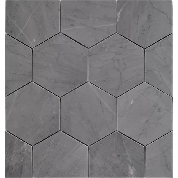 Bardiglio 5" x 5" Marble Mosaic Tile in Blue/Gray | Wayfair North America