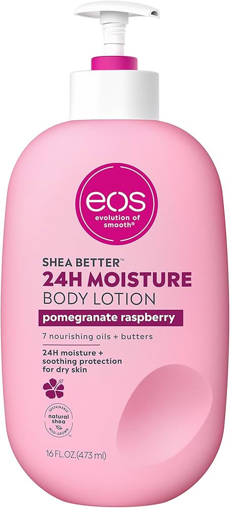 eos Shea Better Body Lotion- Pomegranate Raspberry, 24-Hour Moisture Skin Care, Lightweight & Non... | Amazon (US)