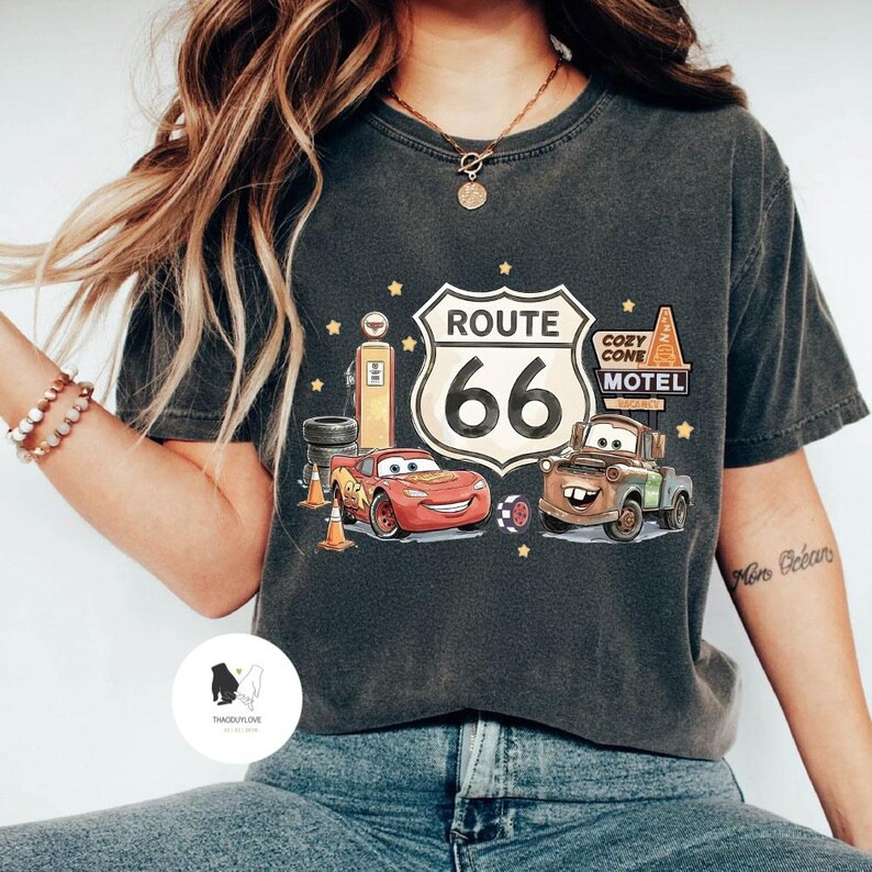 Vintage Disney Cars T-shirt, Lightning Mcqueen and Mater T-shirt, Car Pixar Shirt, Disney Cars La... | Etsy (US)