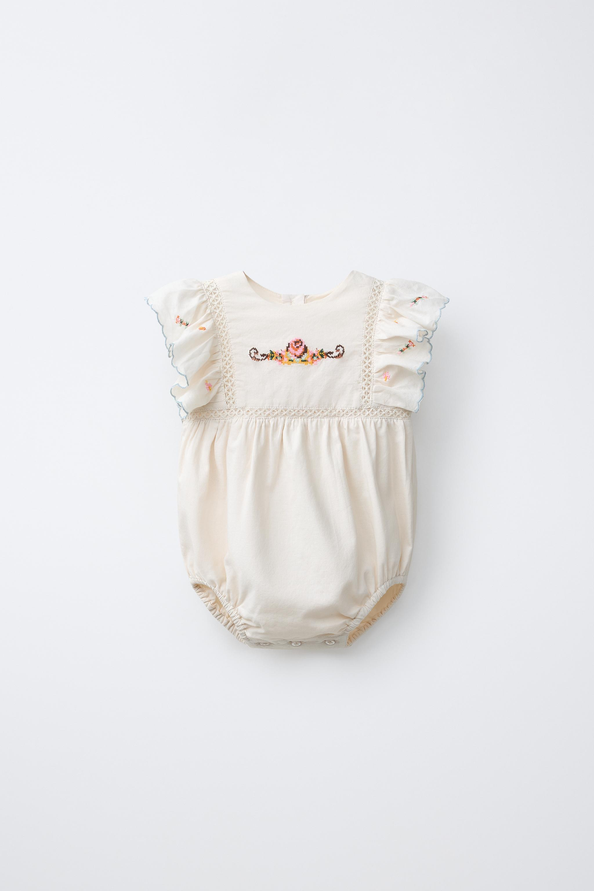 EMBROIDERED FLOWER ROMPER | Zara US