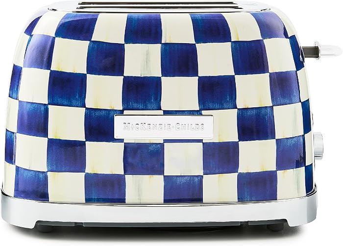 MACKENZIE-CHILDS 2-Slice Toaster, Blue-and-White Royal Check | Amazon (US)