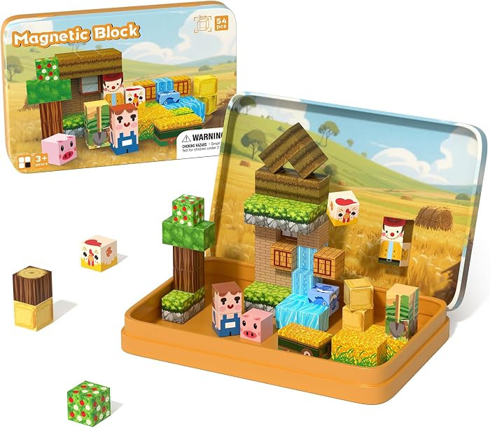 54PCS Travel Magnetic Blocks, Mini Magnet Toys for Kids,Magnetic Building Blocks Cube, Portable M... | Amazon (US)