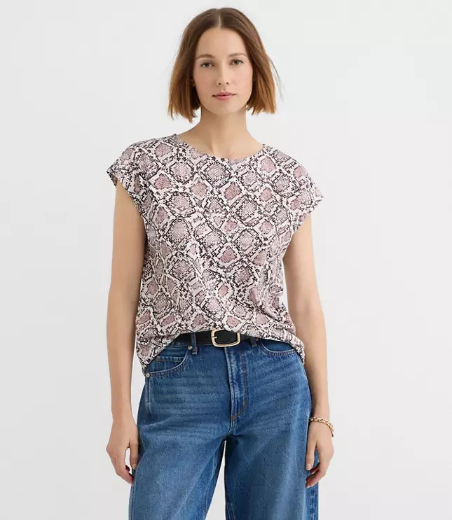 Snake Print Modern Wedge Tee | LOFT