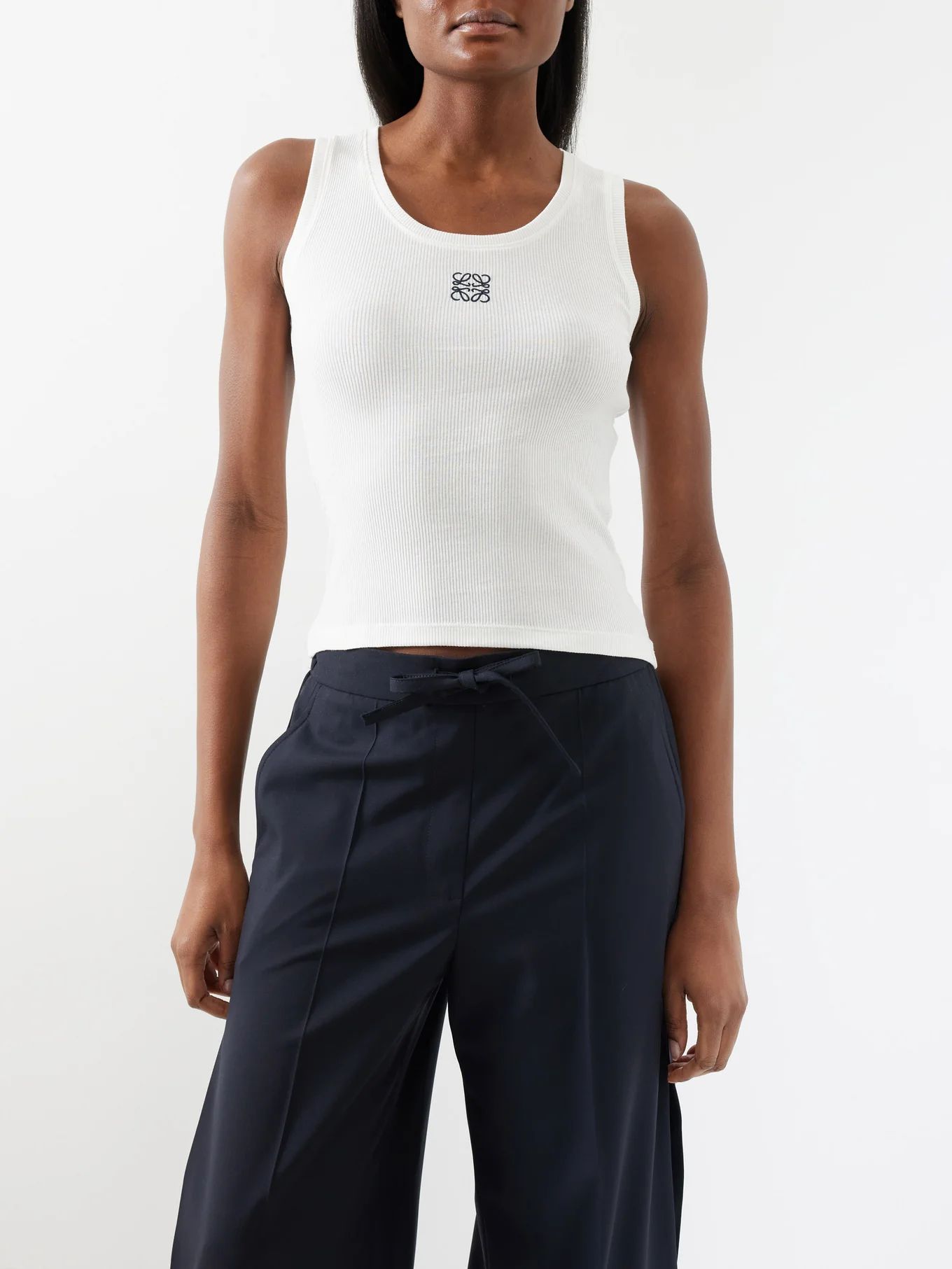 Anagram-embroidered cotton-blend tank top | LOEWE | Matches (US)