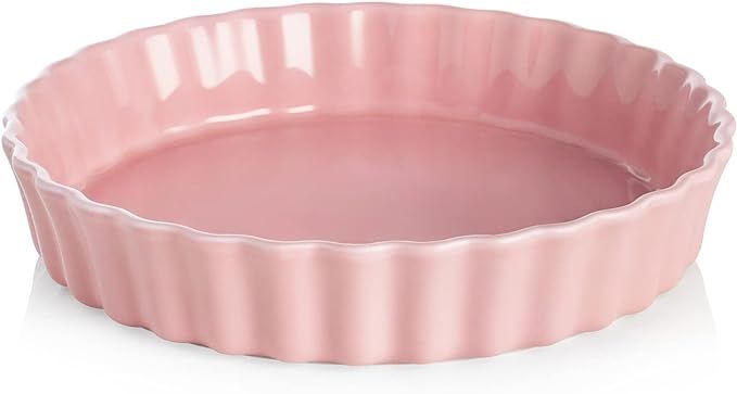 Sweejar Ceramic Pie Pan for Baking, 9.5 Inches Round Wavelet Fringe Pie Dish, Non-Stick Pie Plate... | Amazon (US)