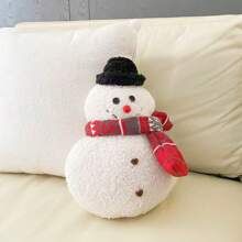 1pc Christmas Plush Cute Warm White Snowman Decorative Cushion Pillow | SHEIN