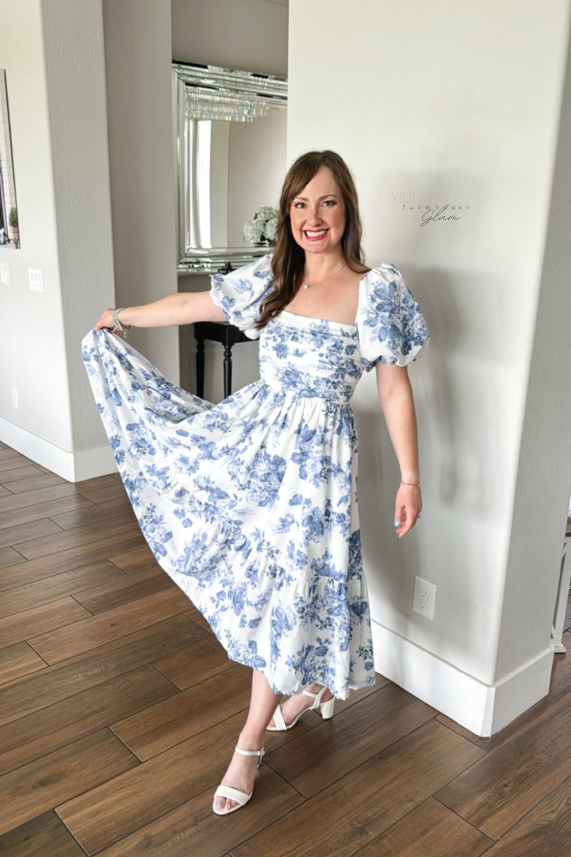blue dress beige heels Short Casual Party Dress with Criss-Cross Back Dusty Blue / Medium main image 0