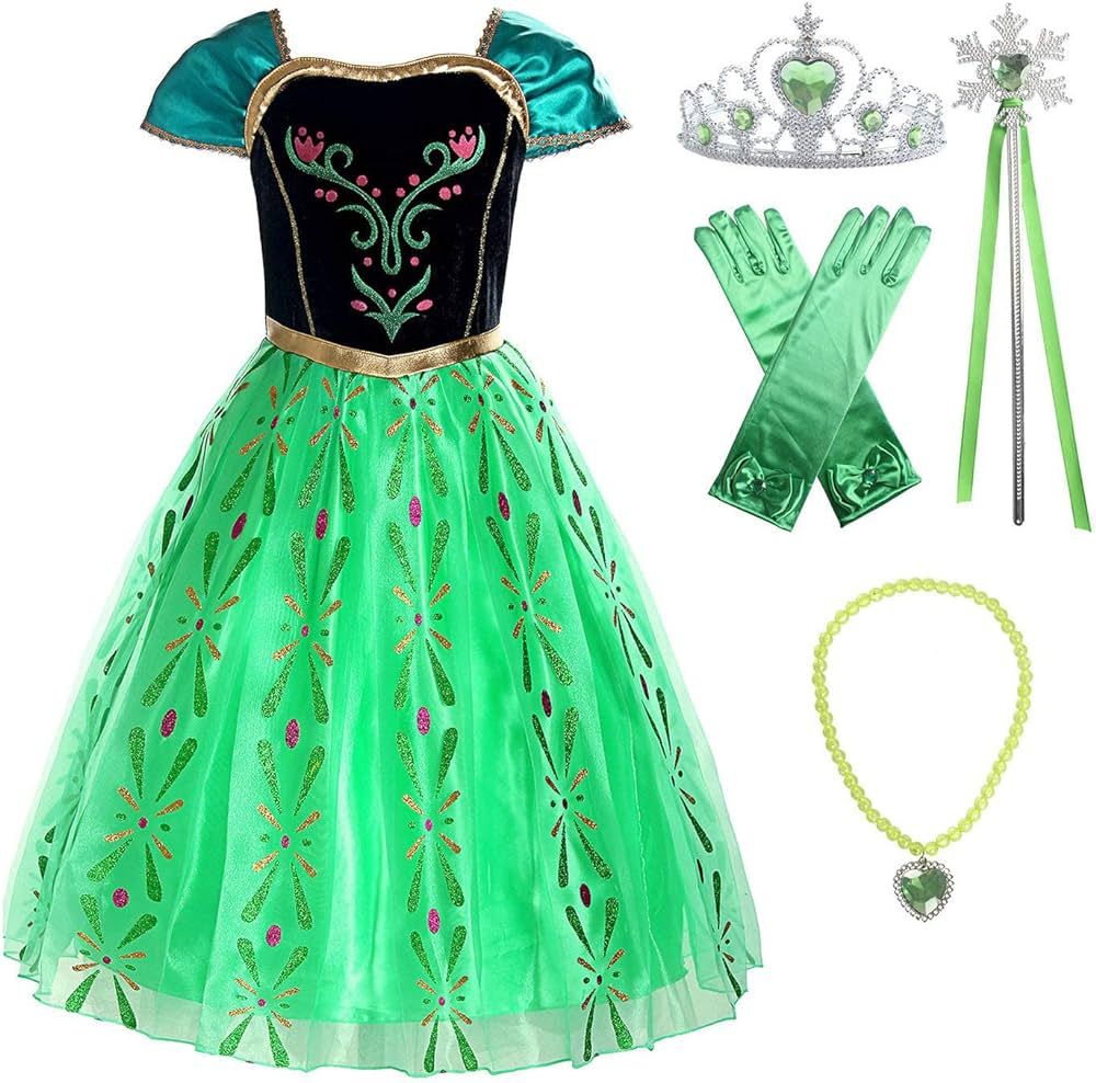 ReliBeauty Girls Princess Costume Dress up, Apple Green, with Accessories, 4T-4/110 | Amazon (US)