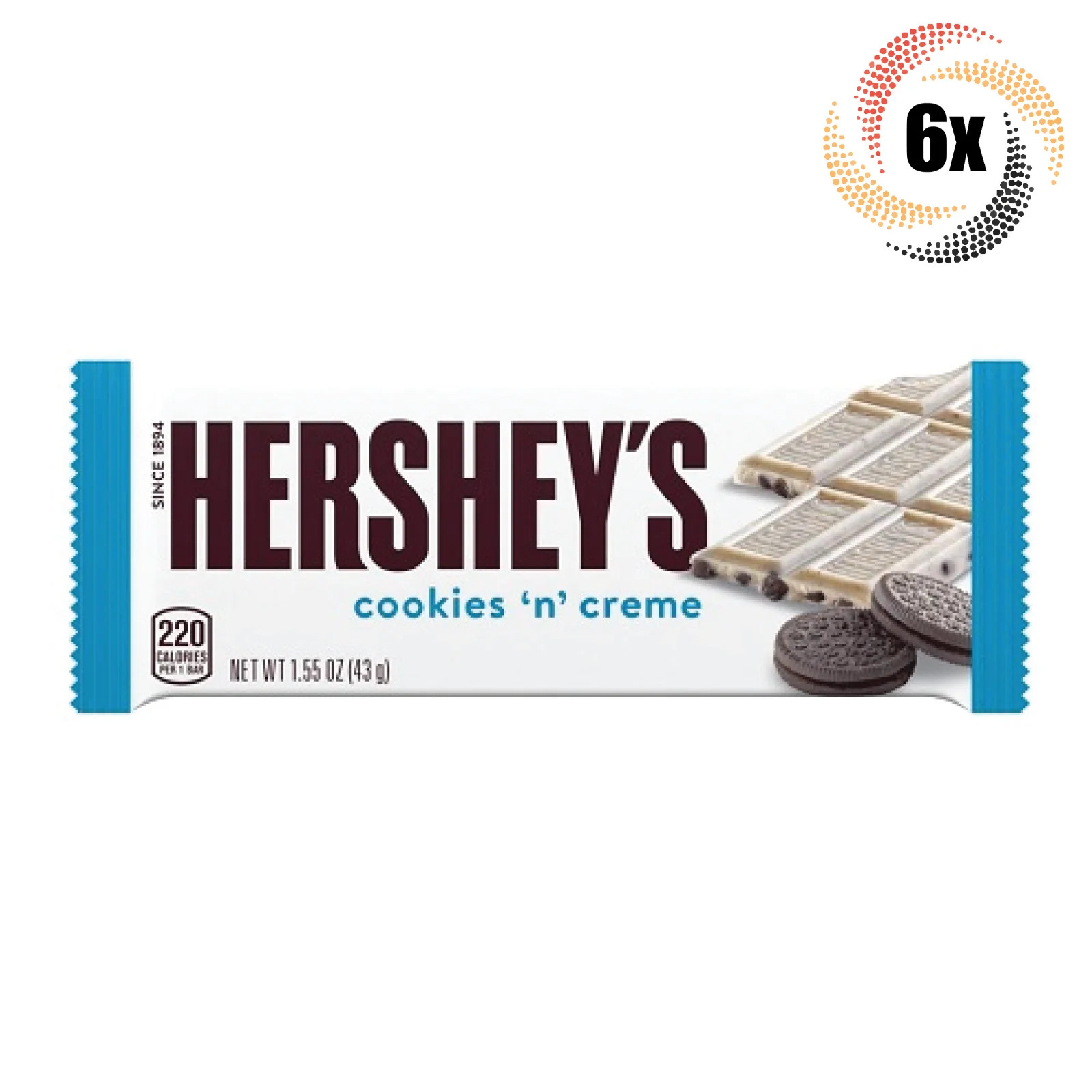 6x Bars Hershey's Cookies 'N' Creme White Chocolate Candy Bars | 1.55oz | | Walmart (US)