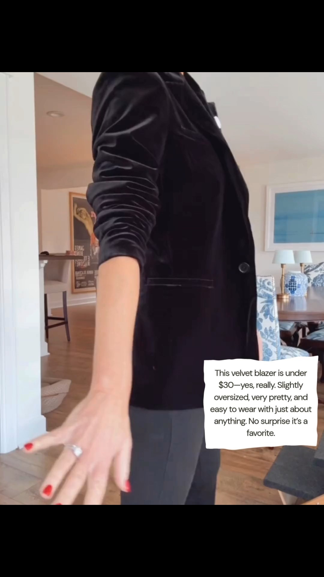 One of my 2025 bestsellers for a reason. This velvet blazer is under $30, slightly oversized, and makes everything look better — jeans, trousers, even over a tee.

#LTKFinds #LTKStyle #LTKUnder50 #BestSeller #EverydayStyle #ClassicStyle #ChicBasics #AffordableStyle



#LTKootd #LTKHoliday #LTKFindsUnder50