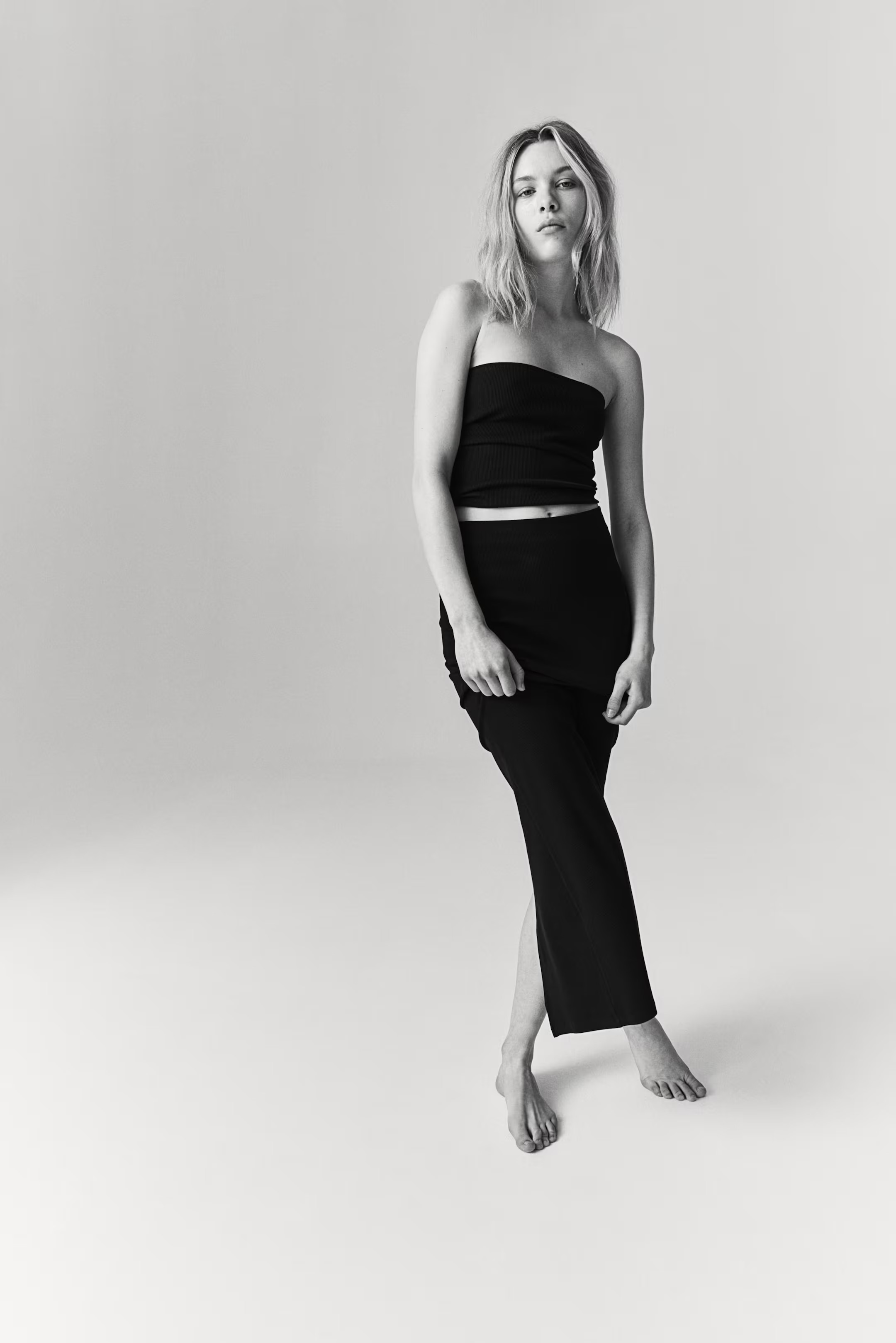 Ribbed Pencil Skirt - Light taupe - Ladies | H&M US | H&M (US + CA)