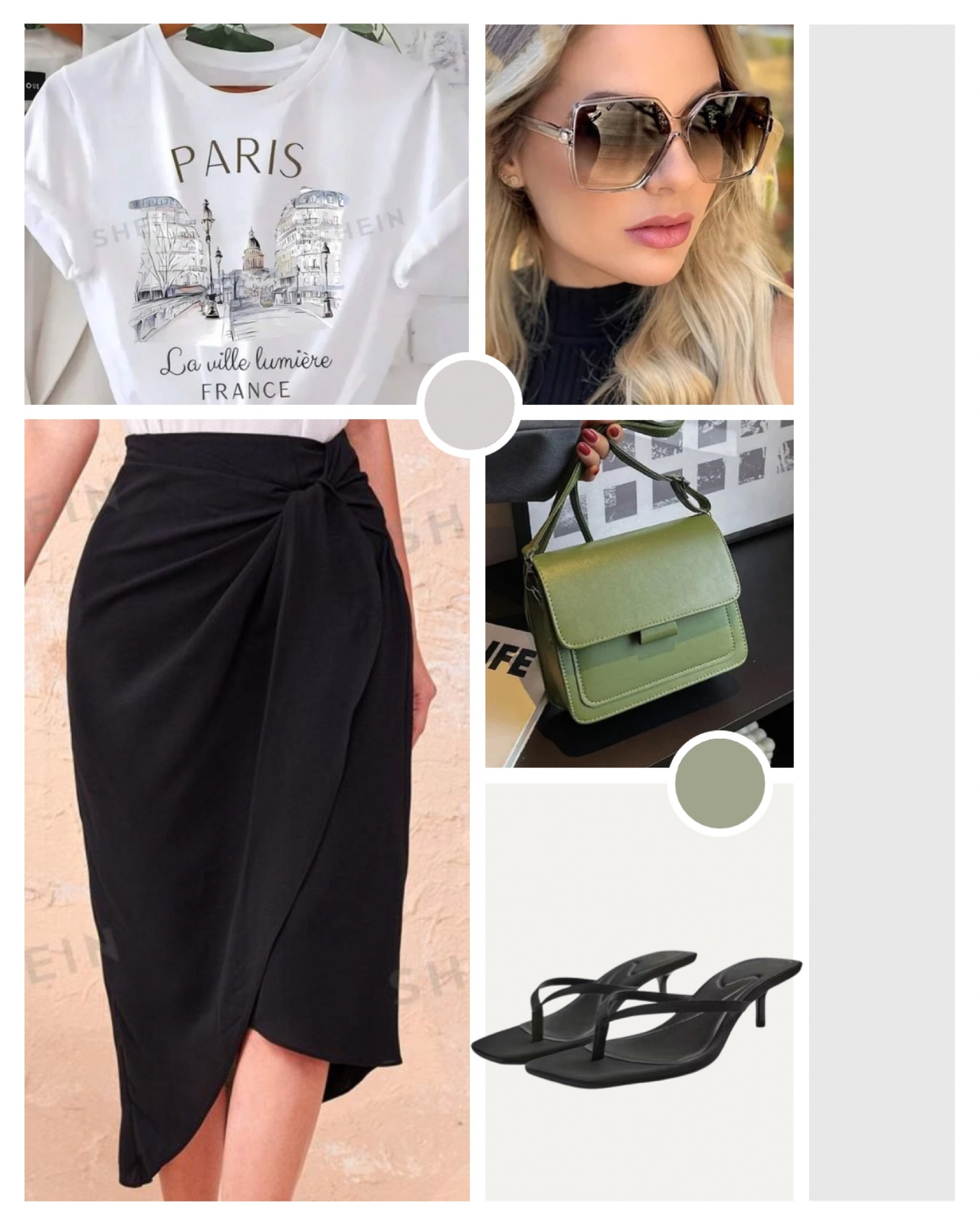 Saia lápis com detalhe de nó traz um toque feminino e elegante para a t-shirt com estampa parisiense. Para completar, bolsa com um toque de cor, óculos de sol grande e uma sandália de salto baixo, prática, estilosa e perfeita para um look casual chic. 

Link da sandália: https://s.shopee.com.br/qNUfeziY

#LTKbrasil #LTKdicadeestilo